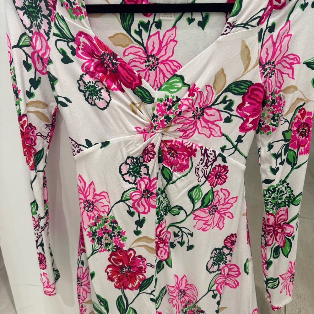 Lilly Pulitzer Pink and Green Floral Dress